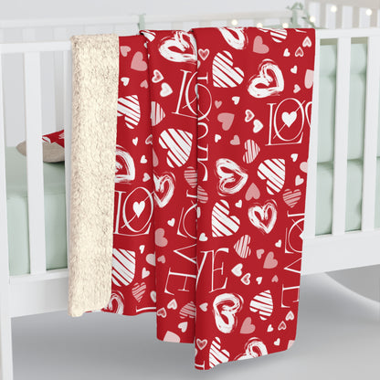 LOVE Valentine's Day Sherpa Fleece Blanket