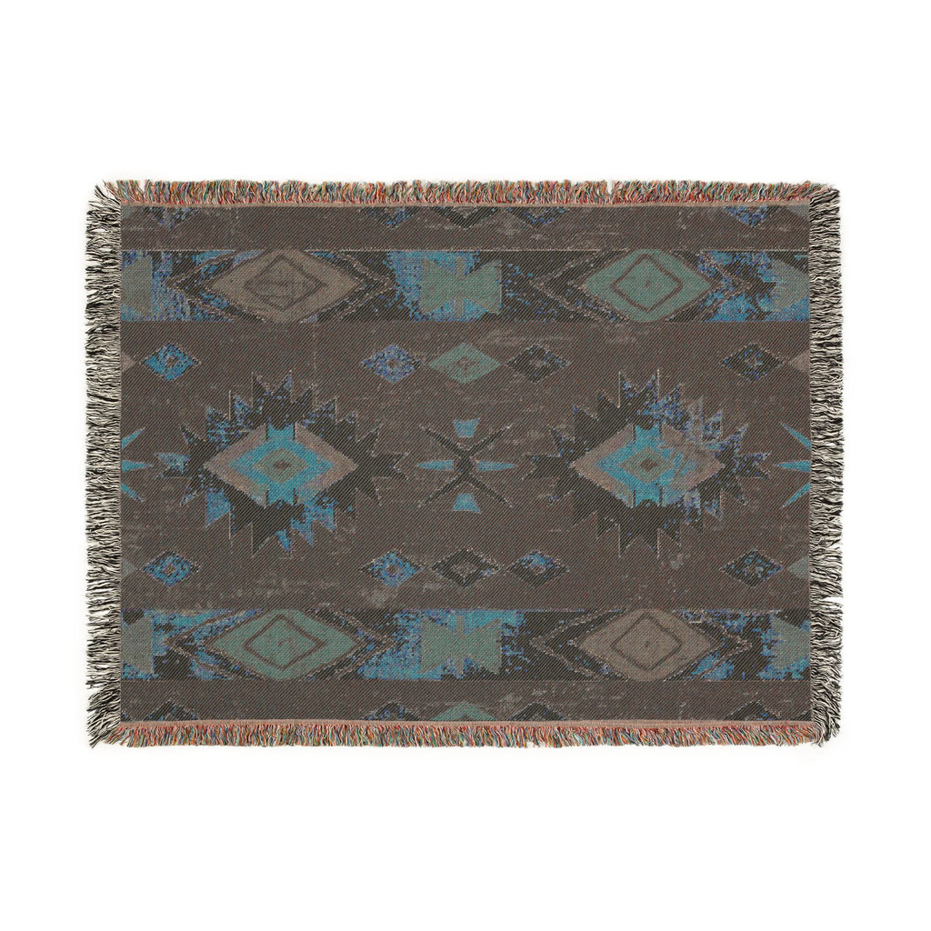 Southwestern Aztec Pattern Woven Blanket | Navajo-Inspired Throw