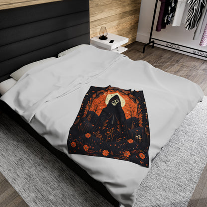 BOHO Cloaked Skeleton Halloween Blanket