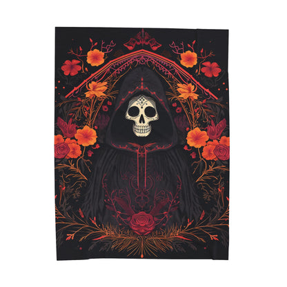 BOHO Reaper & Roses Plush Halloween Blanket