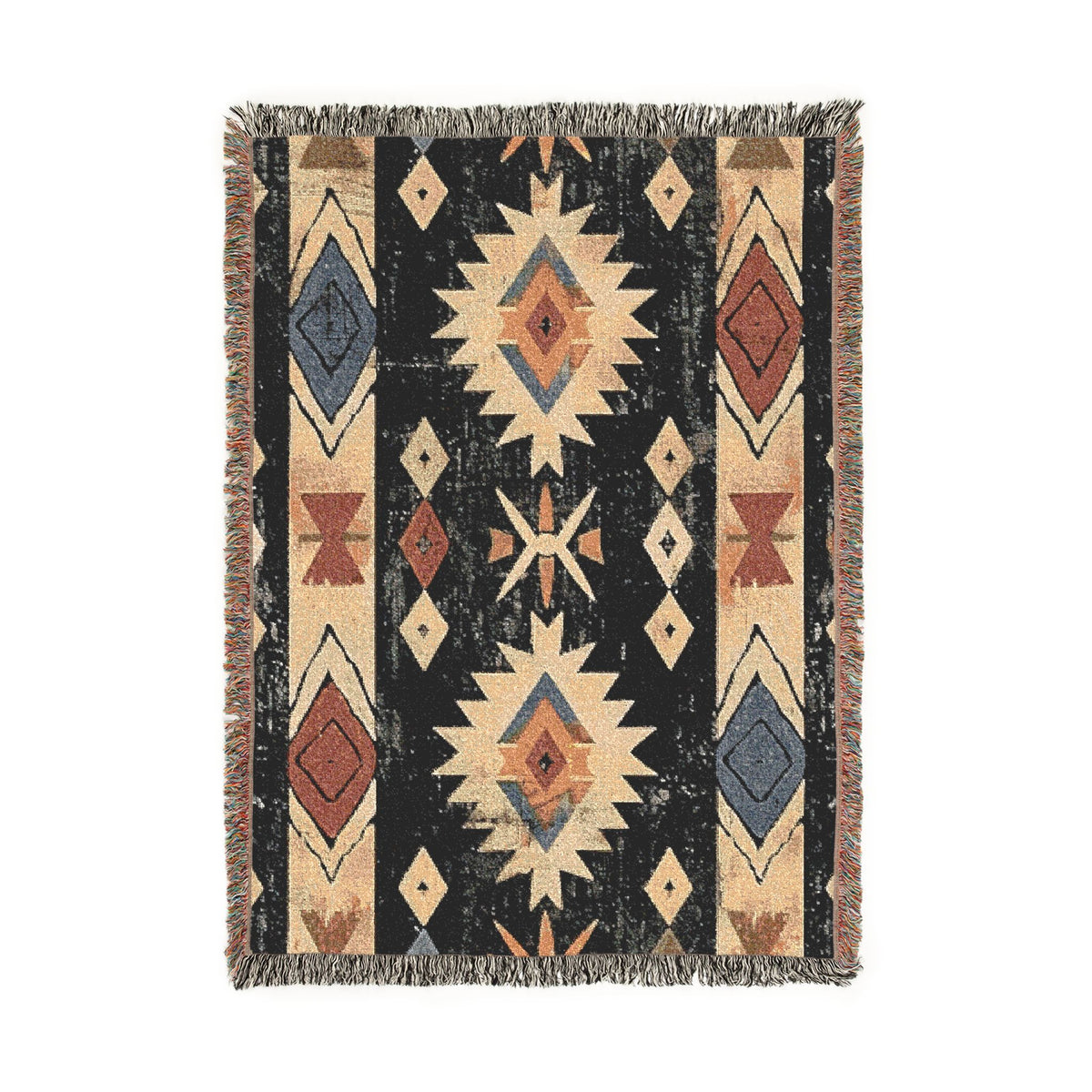 Southwestern Aztec Pattern Woven Blanket | Navajo-Inspired Throw