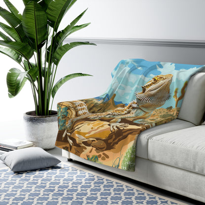 Bearded Dragon Sherpa Fleece Blanket