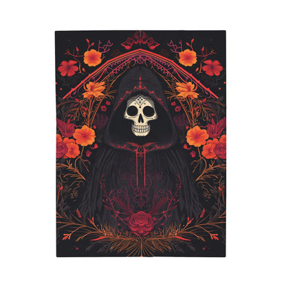 BOHO Reaper & Roses Plush Halloween Blanket