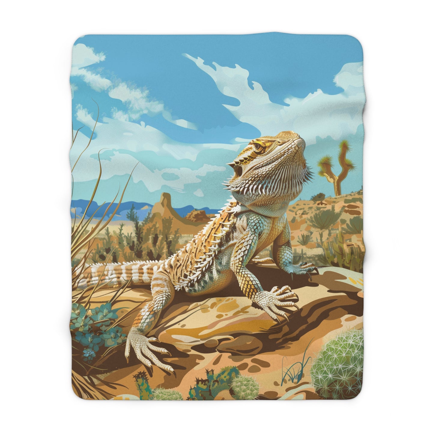 Bearded Dragon Sherpa Fleece Blanket