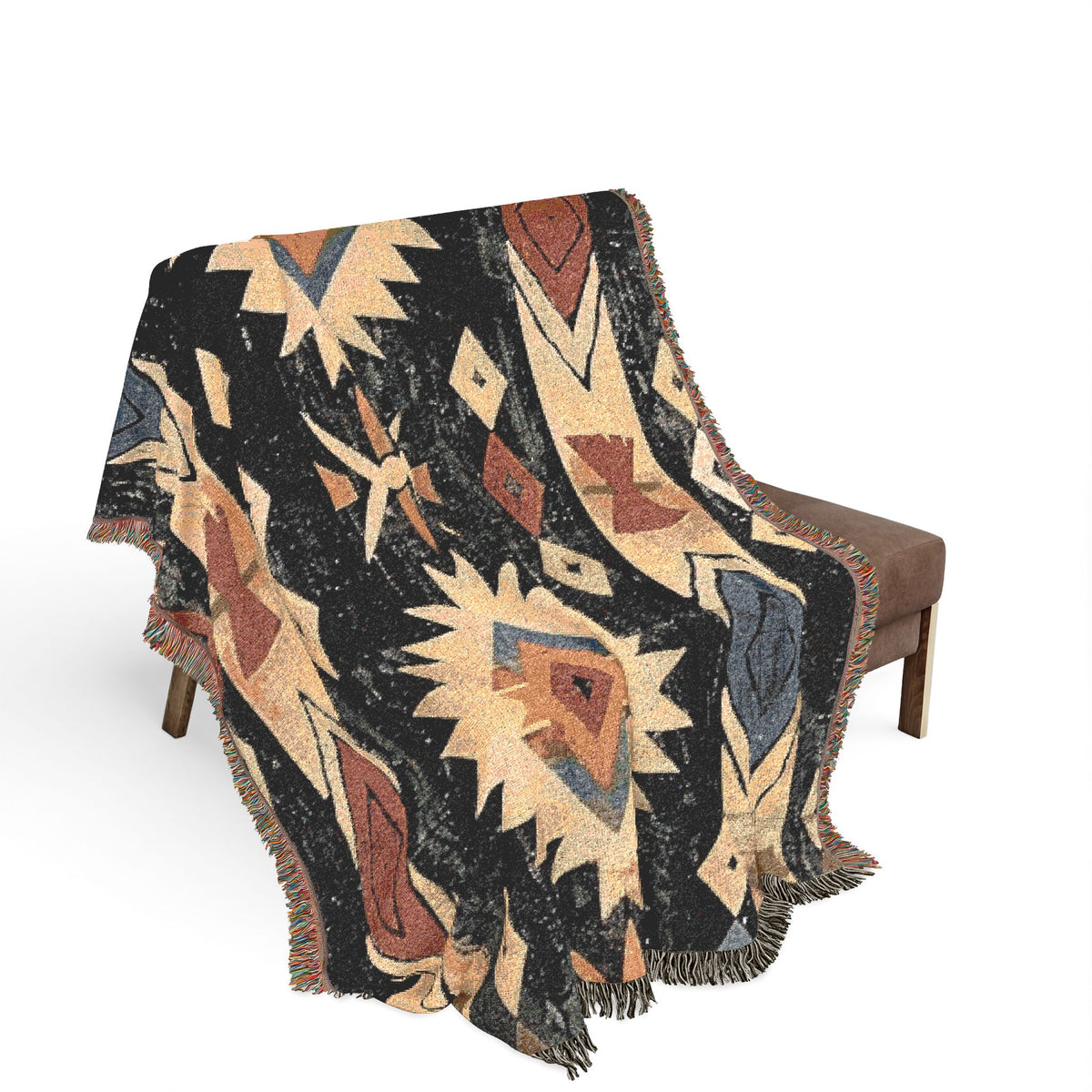 Southwestern Aztec Pattern Woven Blanket | Navajo-Inspired Throw