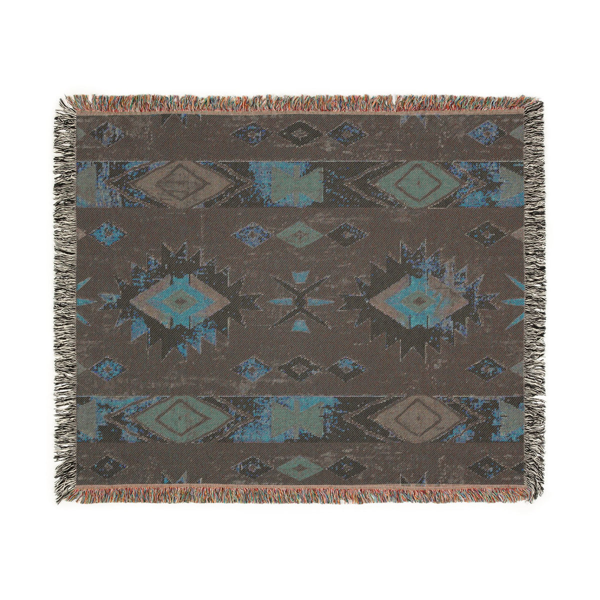 Southwestern Aztec Pattern Woven Blanket | Navajo-Inspired Throw