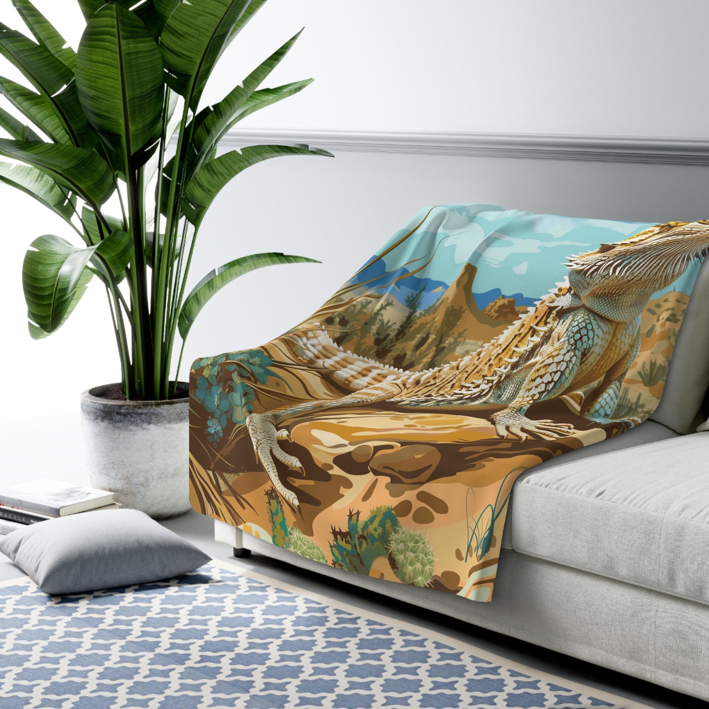 Bearded Dragon Sherpa Fleece Blanket