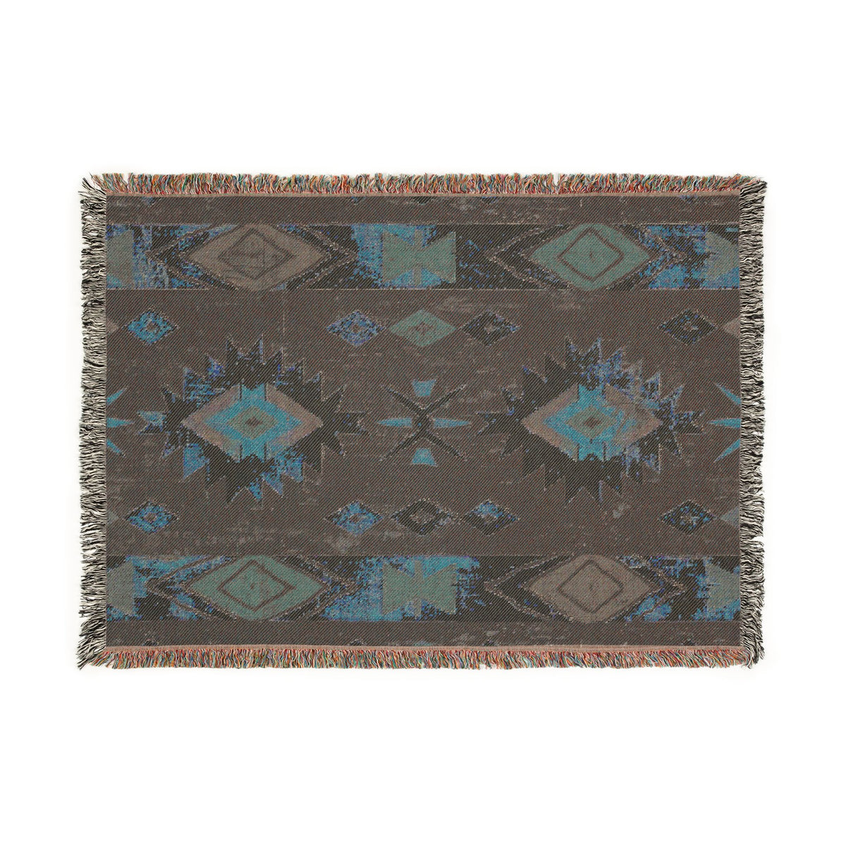 Southwestern Aztec Pattern Woven Blanket | Navajo-Inspired Throw