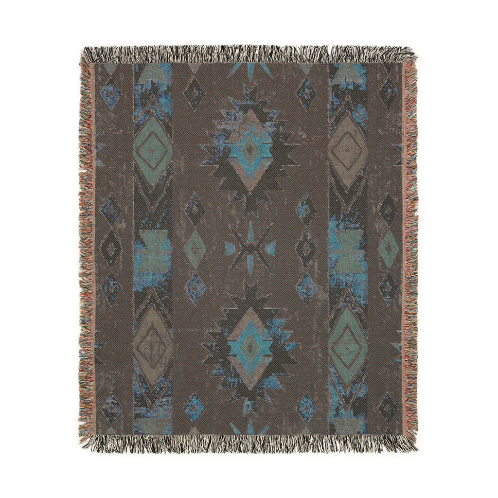 Southwestern Aztec Pattern Woven Blanket | Navajo-Inspired Throw