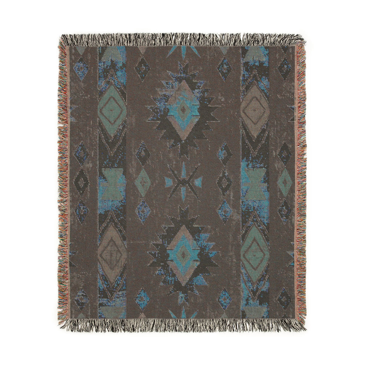 Southwestern Aztec Pattern Woven Blanket | Navajo-Inspired Throw