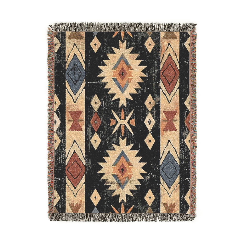 Southwestern Aztec Pattern Woven Blanket | Navajo-Inspired Throw