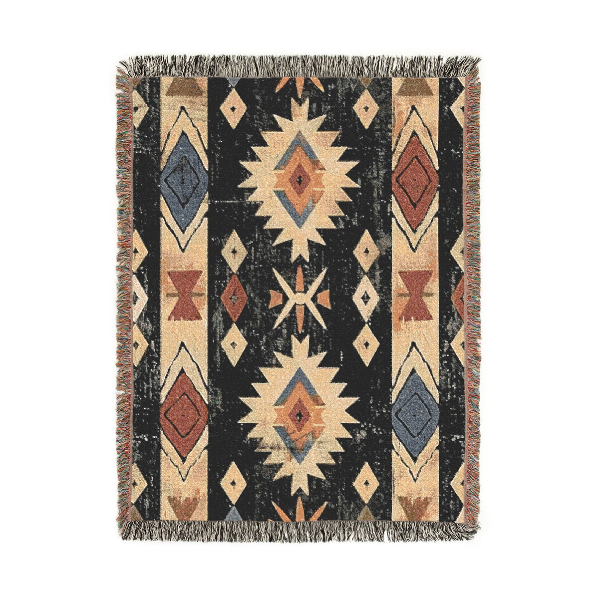 Southwestern Aztec Pattern Woven Blanket | Navajo-Inspired Throw