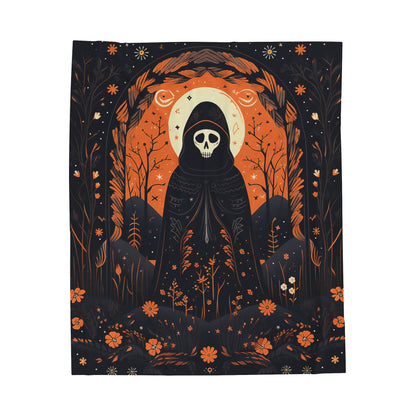 BOHO Cloaked Skeleton Halloween Blanket