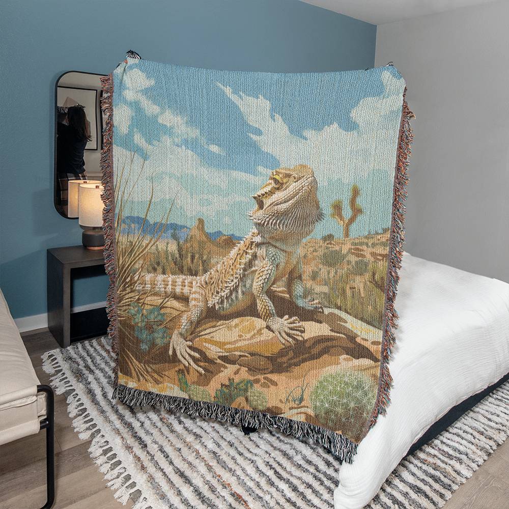 Bearded Dragon Heirloom Woven Blanket