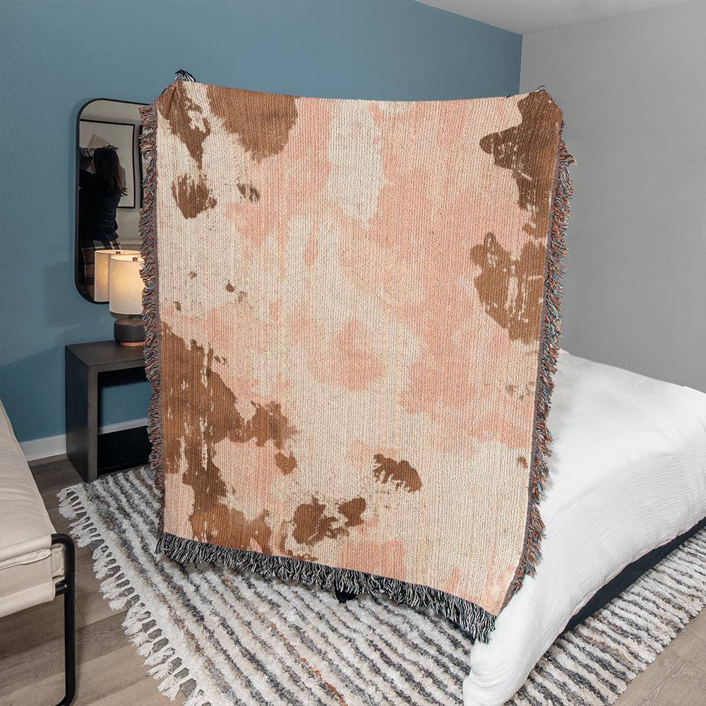 BOHO Cowhide Heirloom Woven Blanket