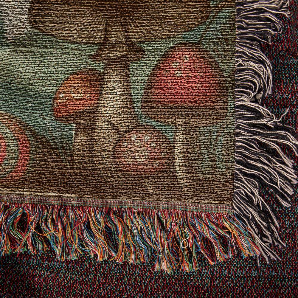 BOHO Dragonfly Shrooms Heirloom Woven Blanket